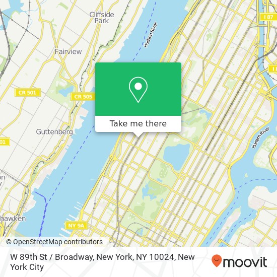 Mapa de W 89th St / Broadway, New York, NY 10024
