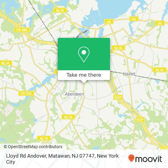 Mapa de Lloyd Rd Andover, Matawan, NJ 07747