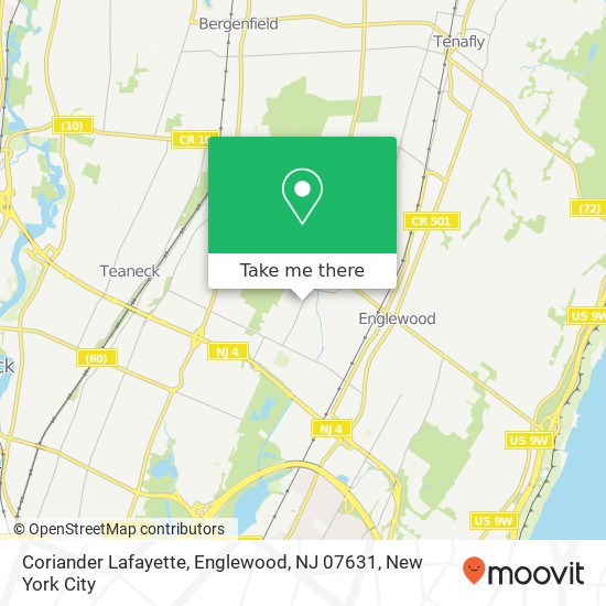 Mapa de Coriander Lafayette, Englewood, NJ 07631