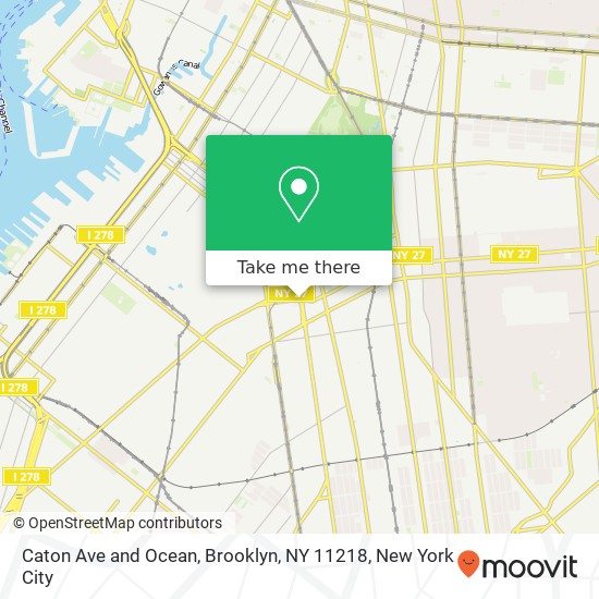 Caton Ave and Ocean, Brooklyn, NY 11218 map