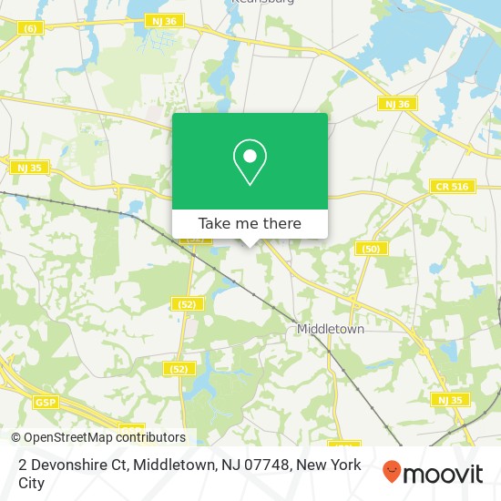 Mapa de 2 Devonshire Ct, Middletown, NJ 07748