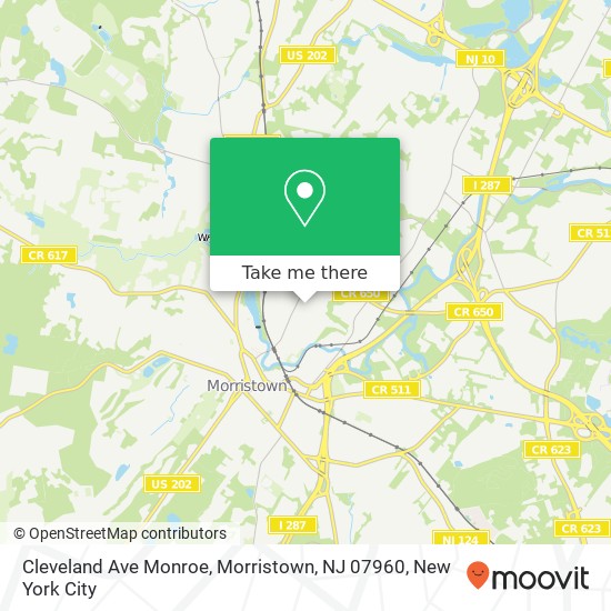 Cleveland Ave Monroe, Morristown, NJ 07960 map