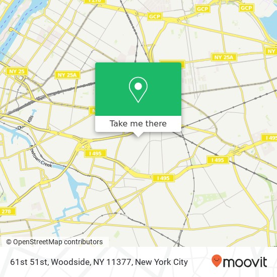 Mapa de 61st 51st, Woodside, NY 11377