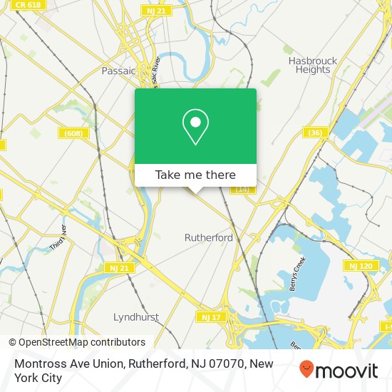 Montross Ave Union, Rutherford, NJ 07070 map