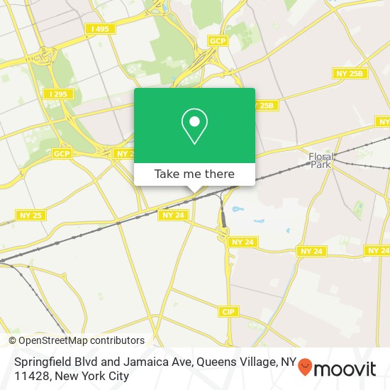 Mapa de Springfield Blvd and Jamaica Ave, Queens Village, NY 11428