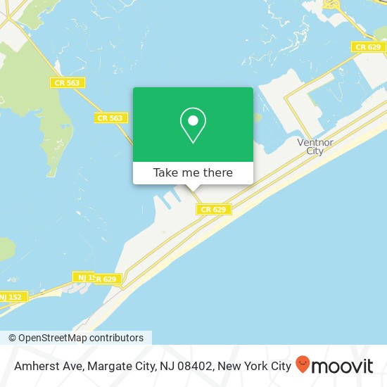 Mapa de Amherst Ave, Margate City, NJ 08402