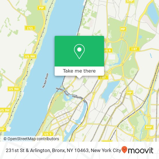 231st St & Arlington, Bronx, NY 10463 map