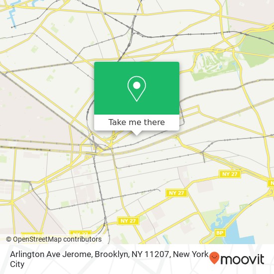 Mapa de Arlington Ave Jerome, Brooklyn, NY 11207