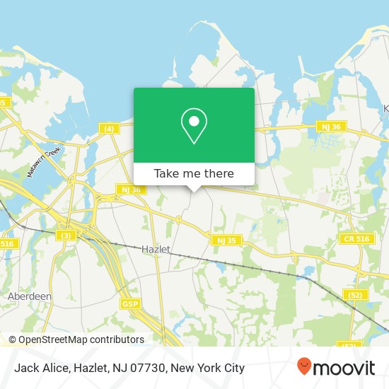 Mapa de Jack Alice, Hazlet, NJ 07730