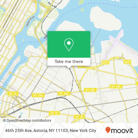 Mapa de 46th 25th Ave, Astoria, NY 11103