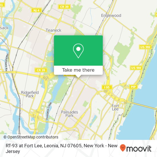 Mapa de RT-93 at Fort Lee, Leonia, NJ 07605