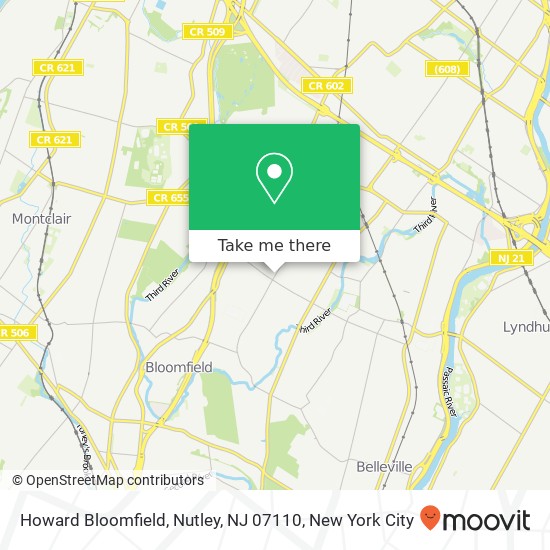 Mapa de Howard Bloomfield, Nutley, NJ 07110