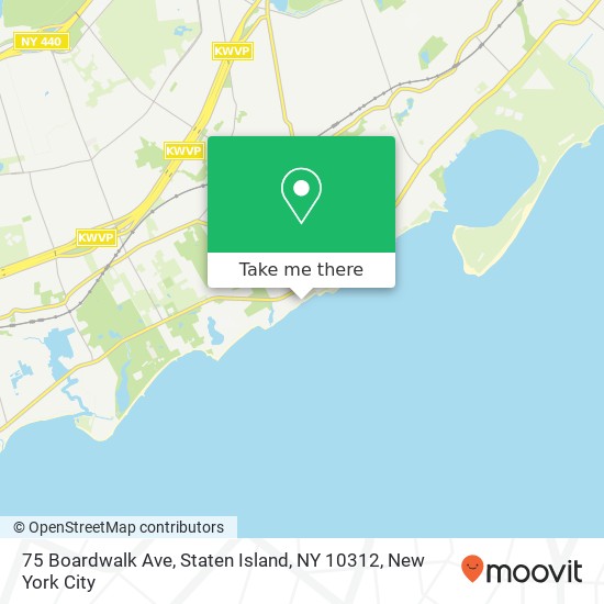 Mapa de 75 Boardwalk Ave, Staten Island, NY 10312