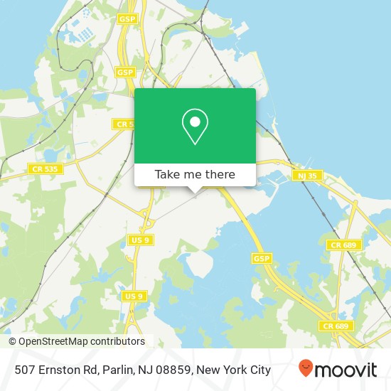 Mapa de 507 Ernston Rd, Parlin, NJ 08859