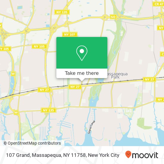 Mapa de 107 Grand, Massapequa, NY 11758