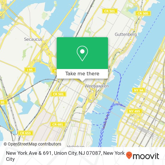 Mapa de New York Ave & 691, Union City, NJ 07087