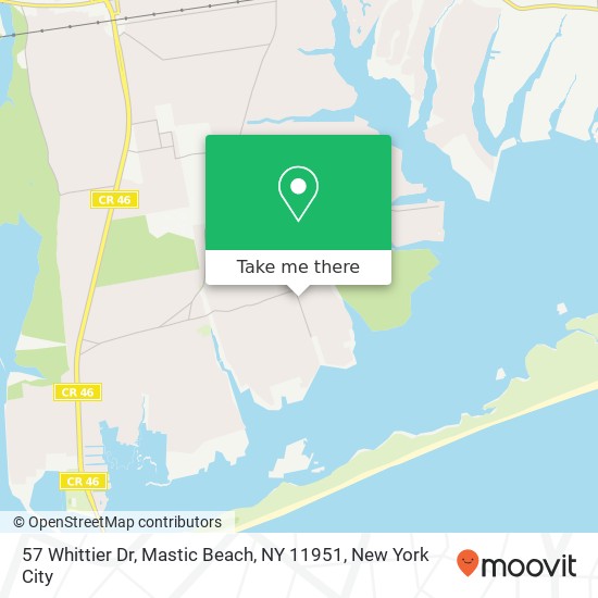 57 Whittier Dr, Mastic Beach, NY 11951 map