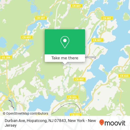 Mapa de Durban Ave, Hopatcong, NJ 07843