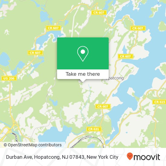 Mapa de Durban Ave, Hopatcong, NJ 07843