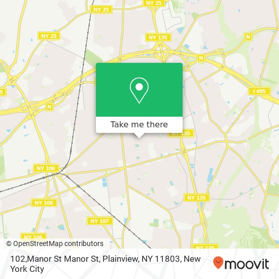 Mapa de 102,Manor St Manor St, Plainview, NY 11803