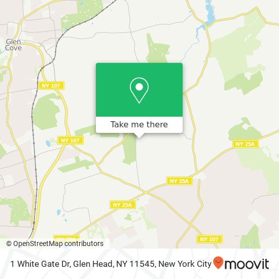 Mapa de 1 White Gate Dr, Glen Head, NY 11545