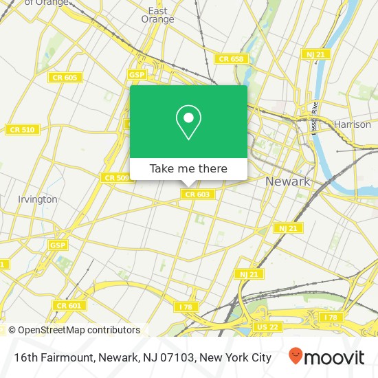 16th Fairmount, Newark, NJ 07103 map