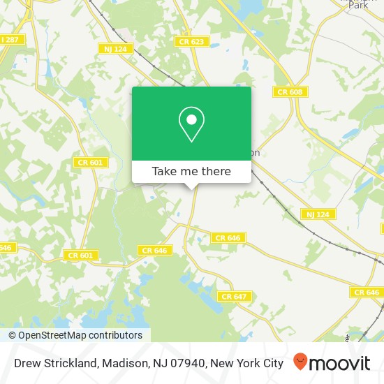 Mapa de Drew Strickland, Madison, NJ 07940