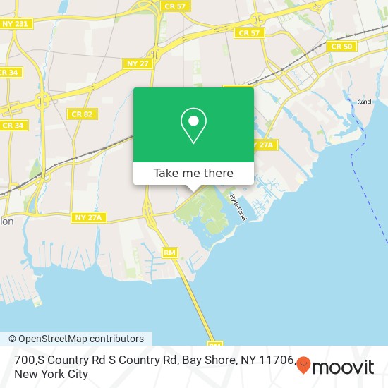 Mapa de 700,S Country Rd S Country Rd, Bay Shore, NY 11706