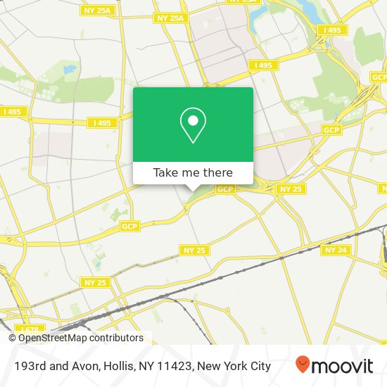 Mapa de 193rd and Avon, Hollis, NY 11423