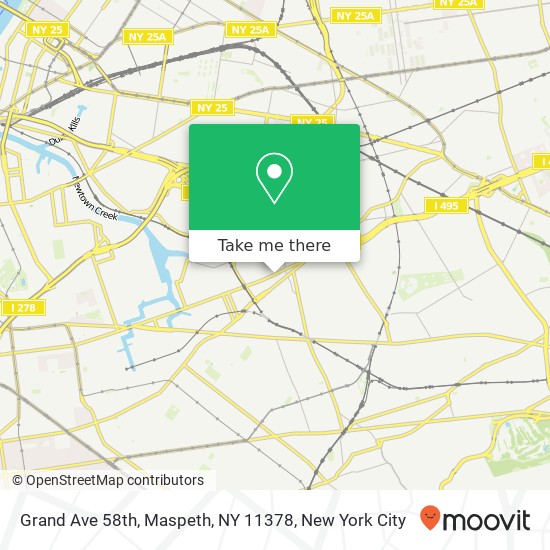 Mapa de Grand Ave 58th, Maspeth, NY 11378