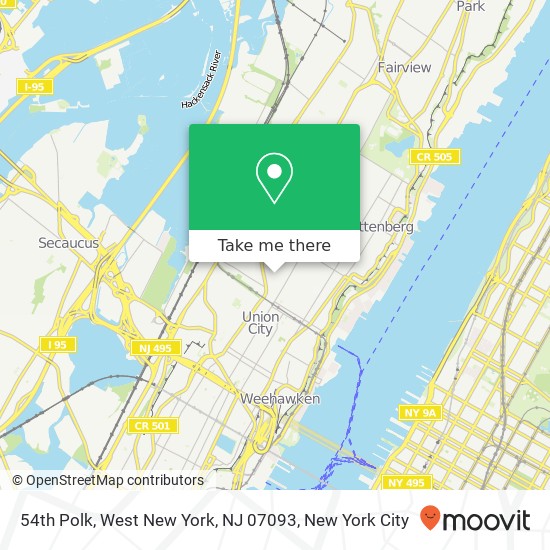54th Polk, West New York, NJ 07093 map