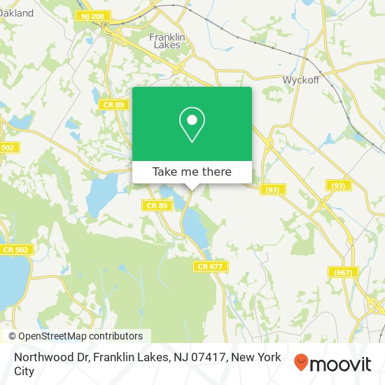 Mapa de Northwood Dr, Franklin Lakes, NJ 07417