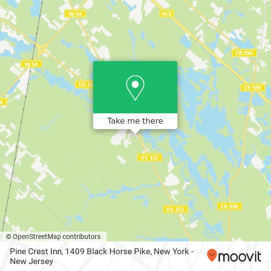 Mapa de Pine Crest Inn, 1409 Black Horse Pike