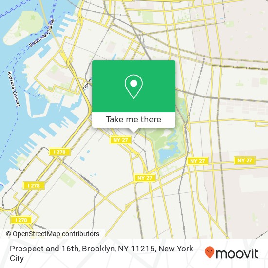 Mapa de Prospect and 16th, Brooklyn, NY 11215
