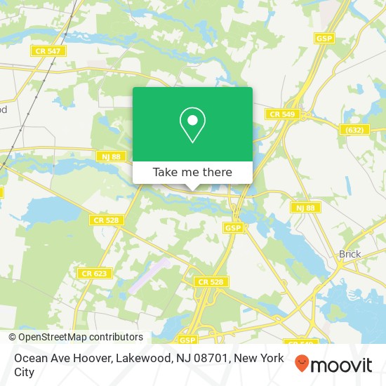 Ocean Ave Hoover, Lakewood, NJ 08701 map
