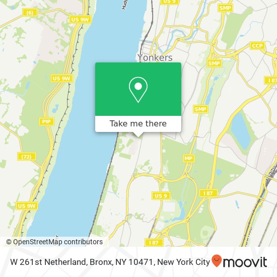W 261st Netherland, Bronx, NY 10471 map