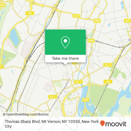 Mapa de Thomas Sharp Blvd, Mt Vernon, NY 10550
