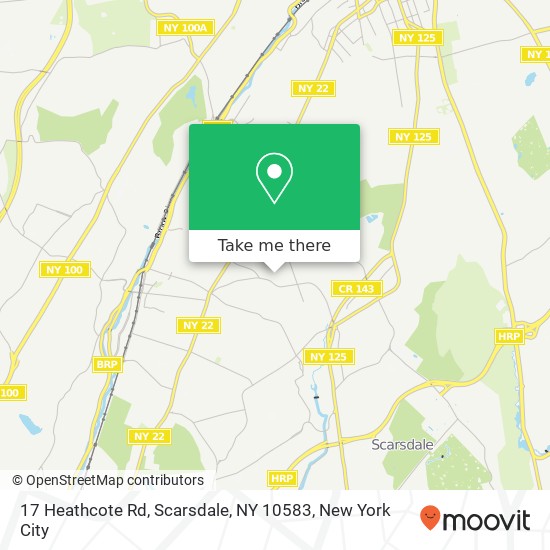 Mapa de 17 Heathcote Rd, Scarsdale, NY 10583