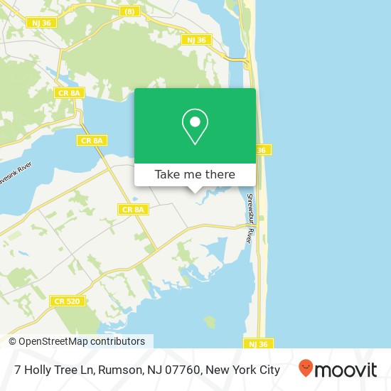 Mapa de 7 Holly Tree Ln, Rumson, NJ 07760