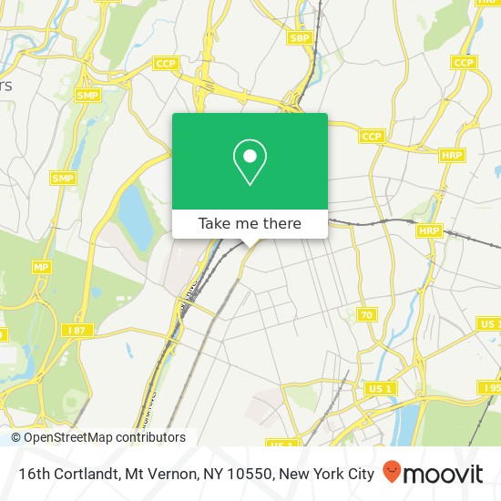 Mapa de 16th Cortlandt, Mt Vernon, NY 10550