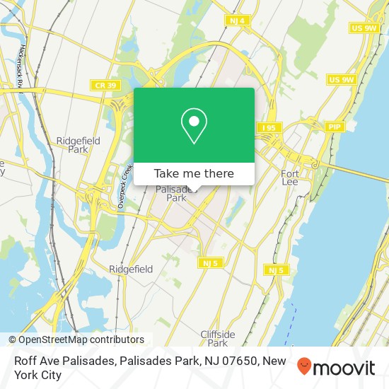 Mapa de Roff Ave Palisades, Palisades Park, NJ 07650