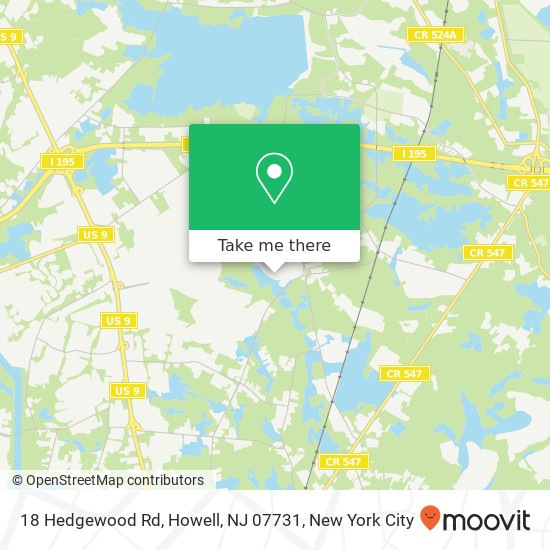 Mapa de 18 Hedgewood Rd, Howell, NJ 07731