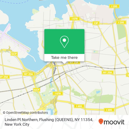 Mapa de Linden Pl Northern, Flushing (QUEENS), NY 11354