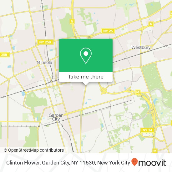 Mapa de Clinton Flower, Garden City, NY 11530