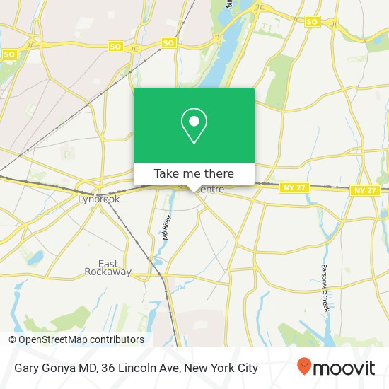 Mapa de Gary Gonya MD, 36 Lincoln Ave
