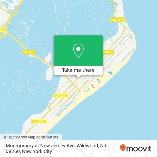 Mapa de Montgomery at New Jersey Ave, Wildwood, NJ 08260