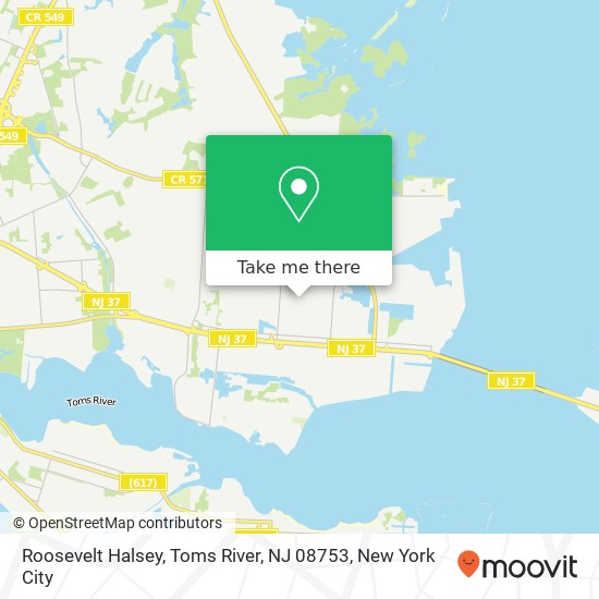 Mapa de Roosevelt Halsey, Toms River, NJ 08753