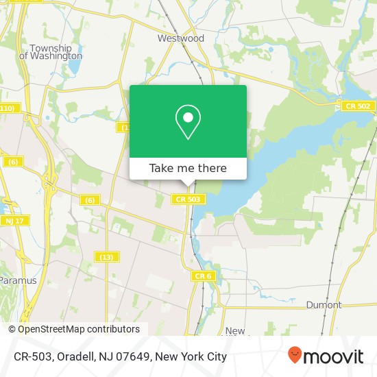 Mapa de CR-503, Oradell, NJ 07649