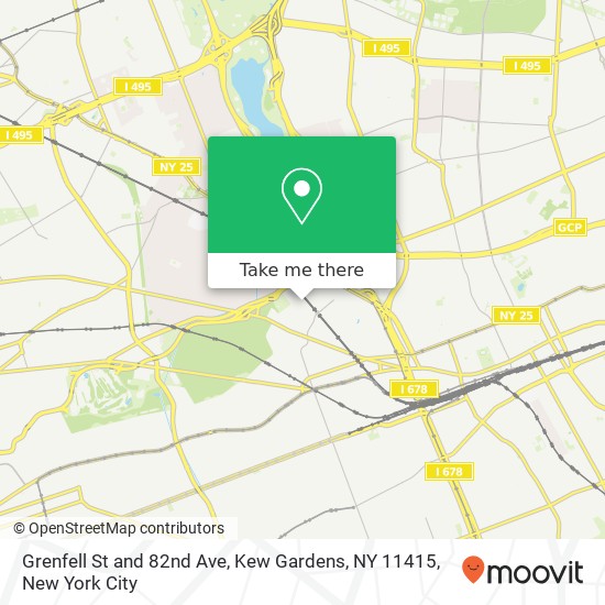 Mapa de Grenfell St and 82nd Ave, Kew Gardens, NY 11415