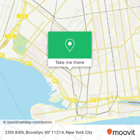 Mapa de 25th 84th, Brooklyn, NY 11214